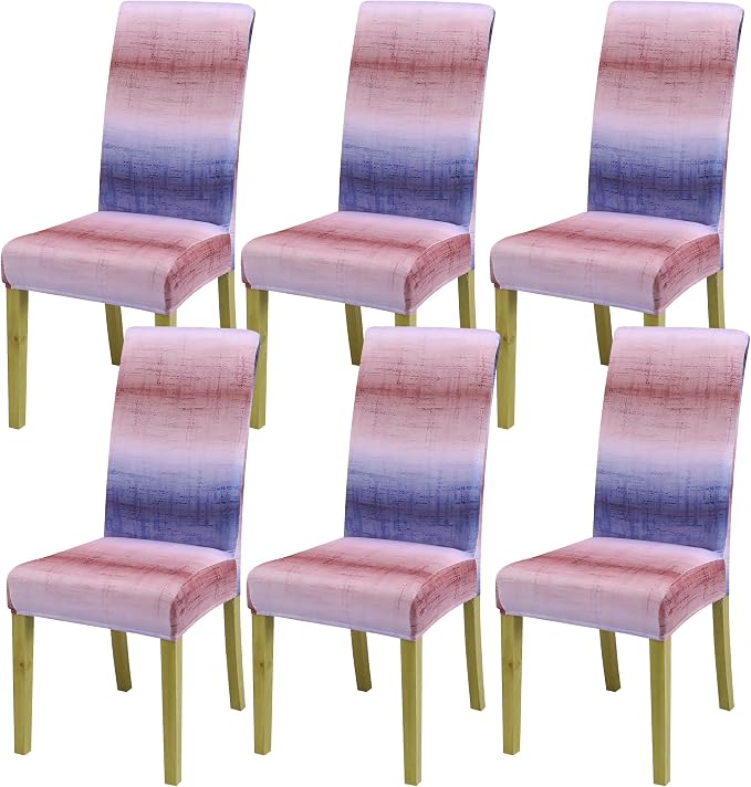 Dining Chair Covers, Stretch Seat Covers, Washable Furniture Protector | 6 Pack, Washable, Stretch Fit, Soft, Non Slip, Dining Chair Covers, Seat Protector, Furniture Protector by BIETYONE