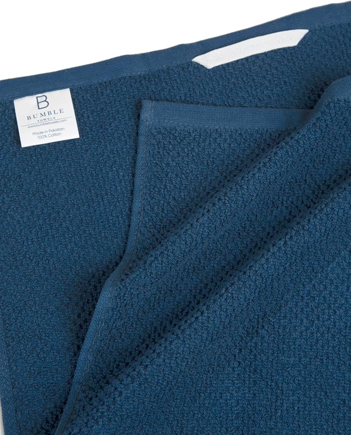 Bumble Kitchen Towels 6 Pack 100% Cotton 16"x26" - Blue | 430 GSM Soft Kitchen Hand Towels with Hanging Loop, Highly Absorbent & Durable for Washing and Drying Dishes - Image 5
