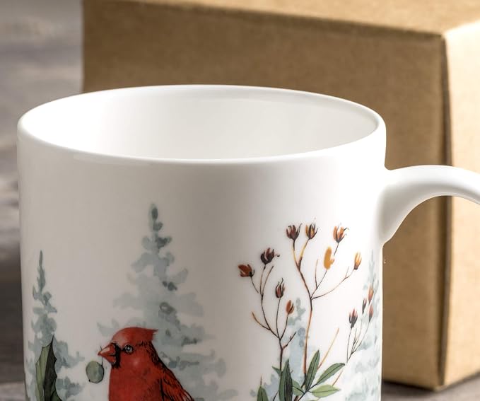 Maison d' Hermine Coffee Mug with Handles Tea Cups (12 Ounce, Pack of 1) | Fine Bone China Coffee Mugs for Hot Beverages Cappuccino Latte Home Restaurant Hotel Spring Summer -Morzine - Morzine - Image 9