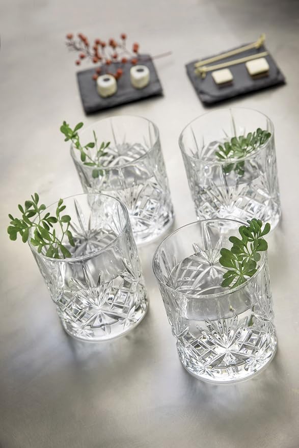 Lorren Home Trends Crystal Melodia Collection Double Old Fashioned Glass Set - Image 3