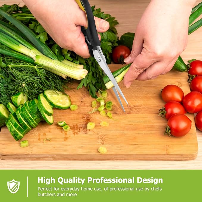 Kitchen Scissors, iBayam 2-Pack 8.7" Kitchen Shears Heavy Duty All Purpose | Stainless Steel, Comfort-Grip Handles, Dishwasher Safe Sharp Scissors Food Cooking Chicken, Poultry, Fish, Meat, Herbs - Image 3