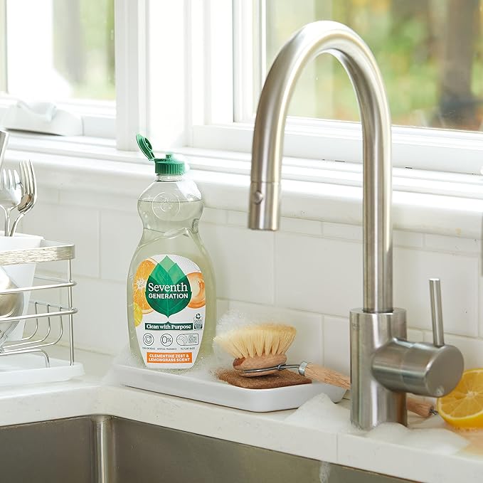 Seventh Generation Dish Liquid Soap Clementine Zest Lemongrass Pack of 6 Dishwashing Soap Liquid Soap 19 oz