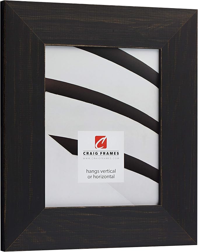 Craig Frames Jasper Wide, 16 x 22 Inch Country Charcoal Black Picture Frame Matted to Display a 12 x 18 Inch Photo - Image 2