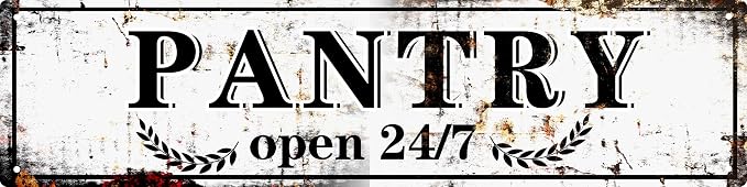 Retro Tin Metal Sign Pantry Statement Farmhouse Bathroom Wall Decor for Home Vintage Bar or Dorm Unique Gift Idea for Friends 4x16 in by LMDDFZS
