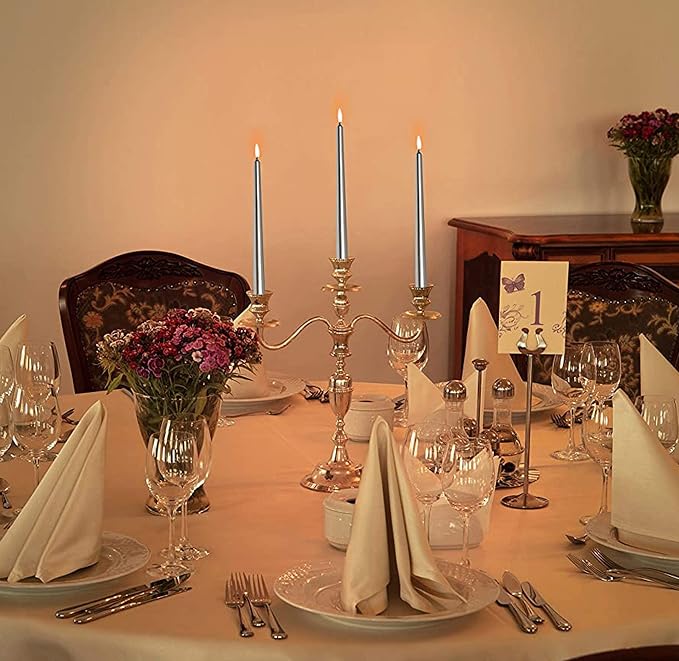 Hyoola Tall Taper Candles - 12 Inch - Metallic Titan - Dripless - 12 Pack - 10 Hour Burn Time - Image 7