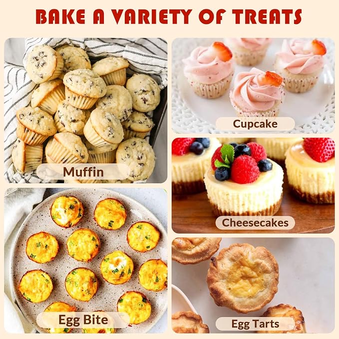 HKNMTT Mini Silicone Muffin Pans for Baking 24Cups BPA-Free Egg Bites Molds | Food-Grade, Non-Stick, Oven Safe, Small Cupcake Pans, Muffin Tin - Image 8