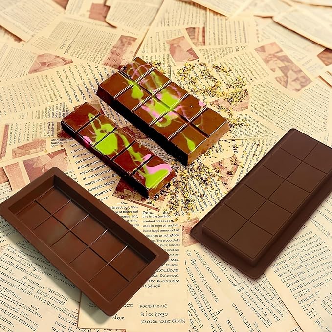 2Pack Deep Chocolate Bar Molds, 1Inch Thick Chocolates Bar Molds, Extra Large And Thick Chocolate Molds for Filling Dubai Pistachio Chocolate Bar