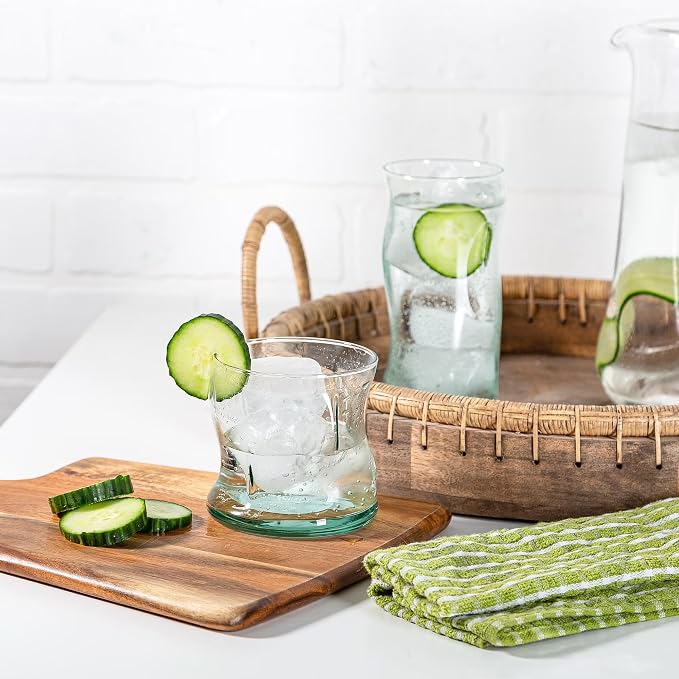 (2 pack) Clear Green Glassware, 14.9 oz - Image 5