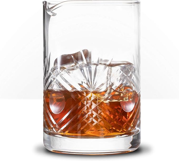 Piña Barware Seamless Hand Cut Mixing Glass - 550mL / 18oz - Professional Bartending Commercial Glassware by Pi%C3%B1aBarware