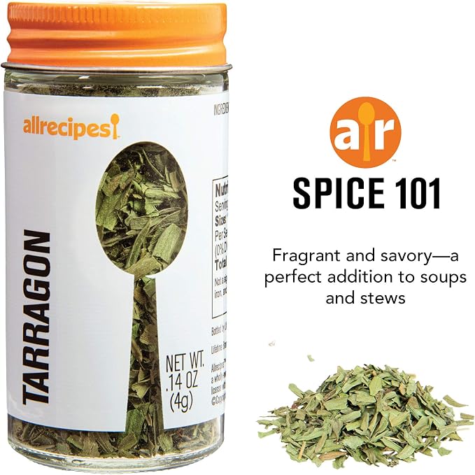 Allrecipes Taste of France (Bay Leaves, Tarragon, Thyme) in Glass Jars with Removable Sifter Caps for Sprinkling, Set of 3 - Image 3