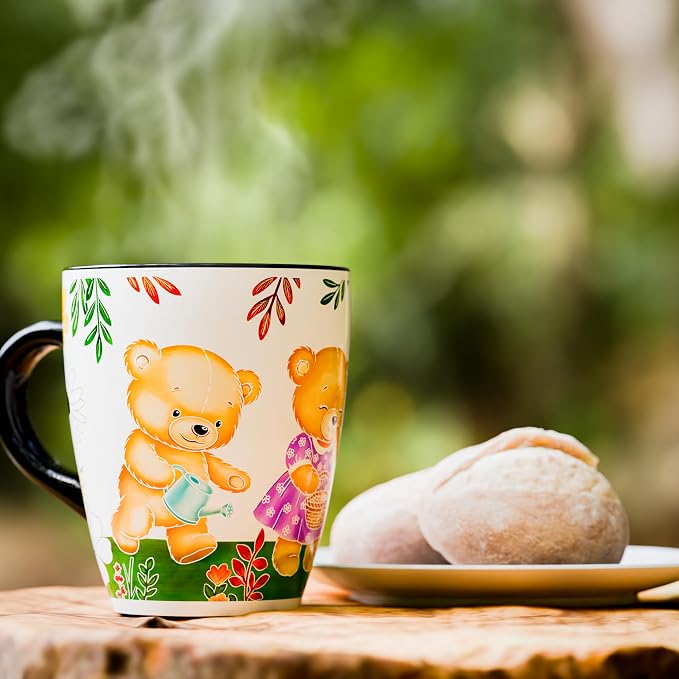 Color Changing Teddy Bear Coffee Mug 12oz – Ceramic Heat Sensitive Cup for Coffee, Tea, Hot Cocoa & Milk – Magical Bear Mug with Floral Reveal – Gift for Women, Mom, Grandma, Kids at Heart - Image 3