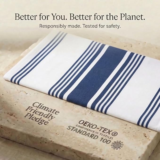 Urban Villa Kitchen Towels Cotton Dish Towels 20”x30” (Set of 6) Blue Wht - Image 9