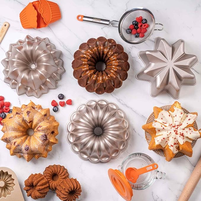 Baker's Secret for Fluted Cake Pan, Fluted Cake Pans, Perfect for Fluted Cakes, Die Cast Aluminum Cake Pans, 2 Layers Non-stick Coating, Cake Pan - Cast Aluminum Collection (Fountain) - Image 8