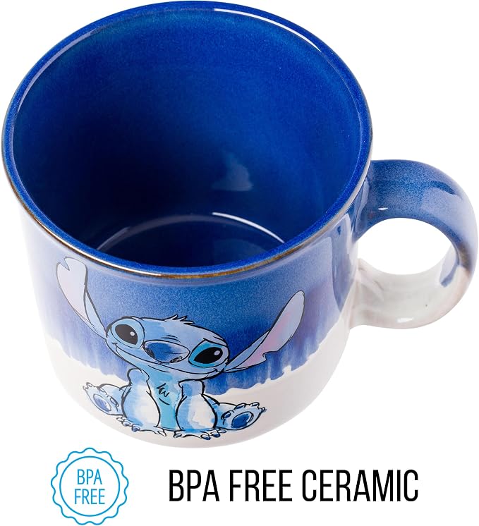 Silver Buffalo Disney Lilo and Stitch, Reactive Glaze Camper Mug, 20oz | Ohana Means Family, Ceramic, 0.59 Liters - Image 7
