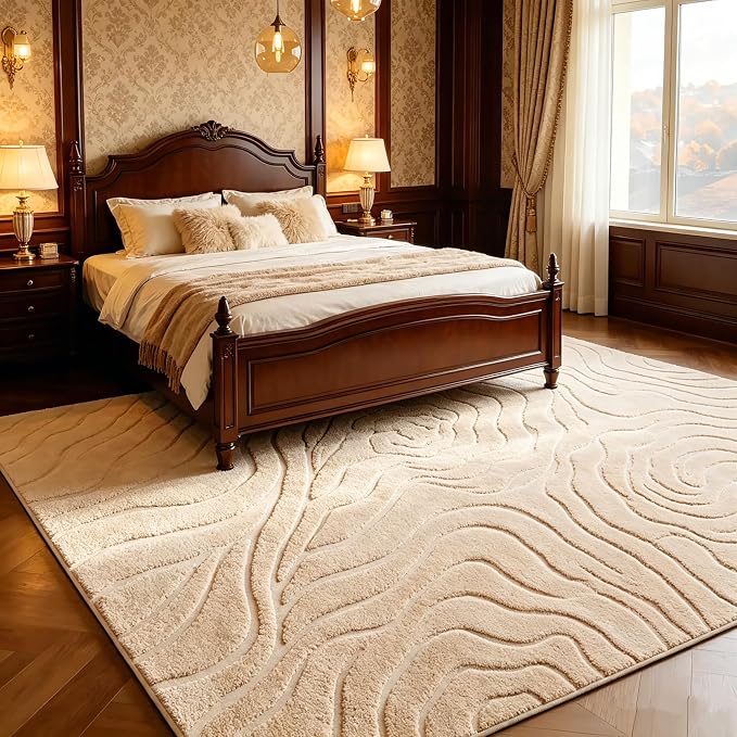 Washable Area Rug 5′3″ × 7′6″ for Living Room Bedroom, Abstraction | Soft Cozy Fluffy Mid Pile Machine Washable Non Slip Boho Modern Accent Rug for Dining Room Nursery Kids Room Dorm Hotel - Image 2