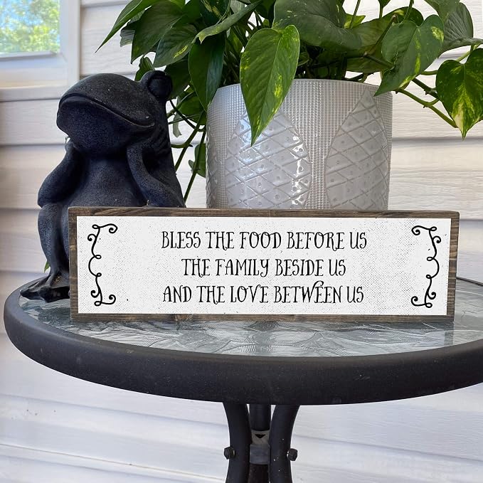 Kitchen Wood Signs (Medium - Wood And Metal, Bless The Food Before Us The Family Beside Us And The Love Between Us) - Image 7