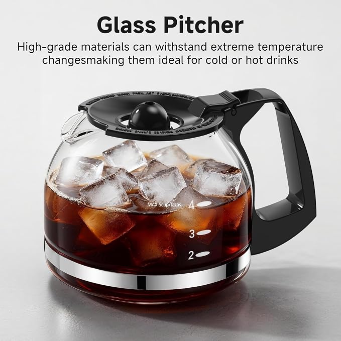 Coffee Maker, 12 Cup Drip Coffee Machine with Glass Carafe and Dry-boil&Overheat Protection for Travel Camping RV Office - Image 7