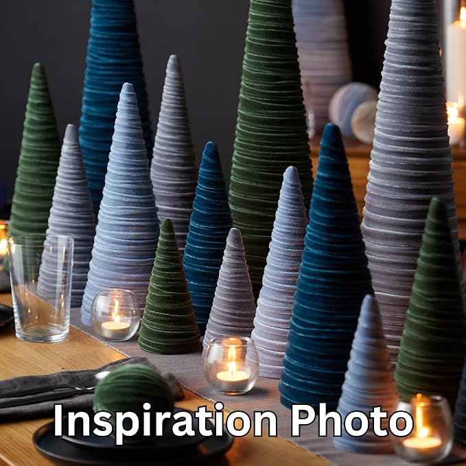 Your Heart's Content Olive Green Velvet Trees Set of 3, Woodland Nursery Bookshelf, Modern Valentine Tabletop, Holiday Dining Table, Elegant Mantel Décor, Handcrafted Gift for (Olive) - Image 8