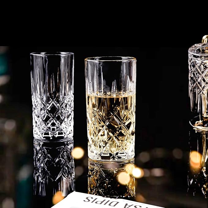 Highball Glasses Collins Tall Beverage Set of 6, 14 Ounce Cups Glassware for Drinks, Water, Beer, Soda - Image 4