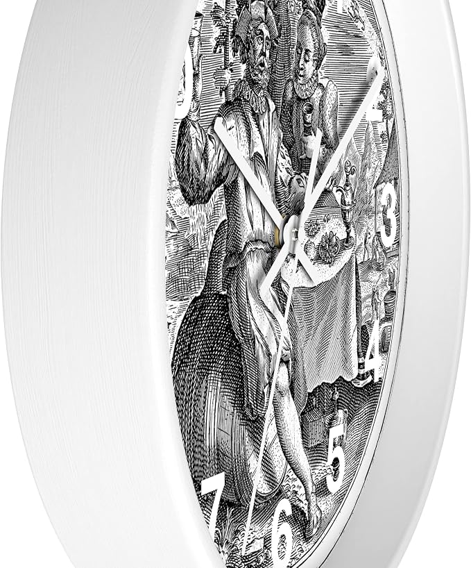 Mozingo ~ Wine Clock for Kitchen Bar Wall It's Wine O'clock Silent Time Gift Home Decor Made In USA, 10" (Hour Marks - Numbers, Clock Frame Color - White, Wine Theme #02) - Image 2