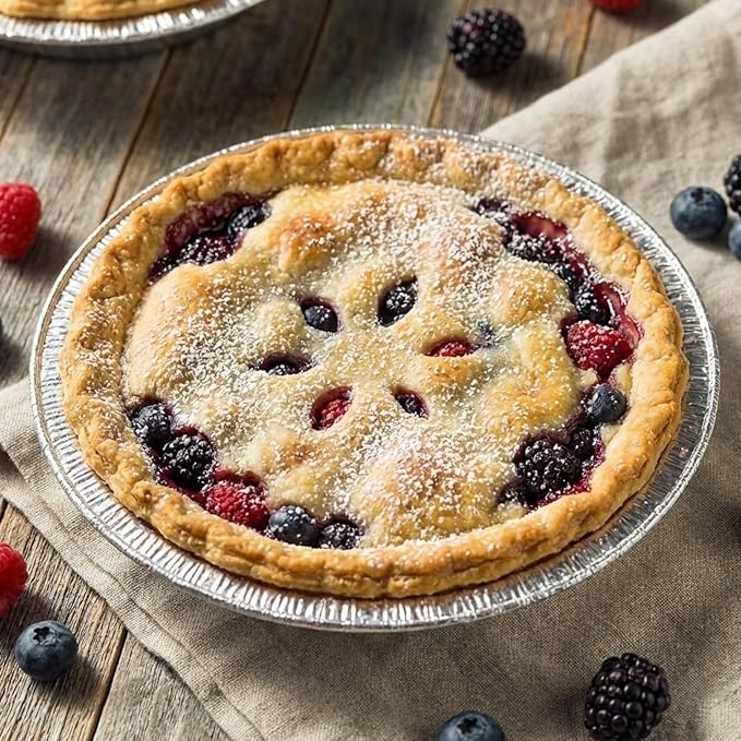 Aluminum Foil 6 inch Pie Pans, 100 Count | Disposable, Heavy Duty, Made in USA, For Baking Mini Pies, Quiche and Tarts - Image 2