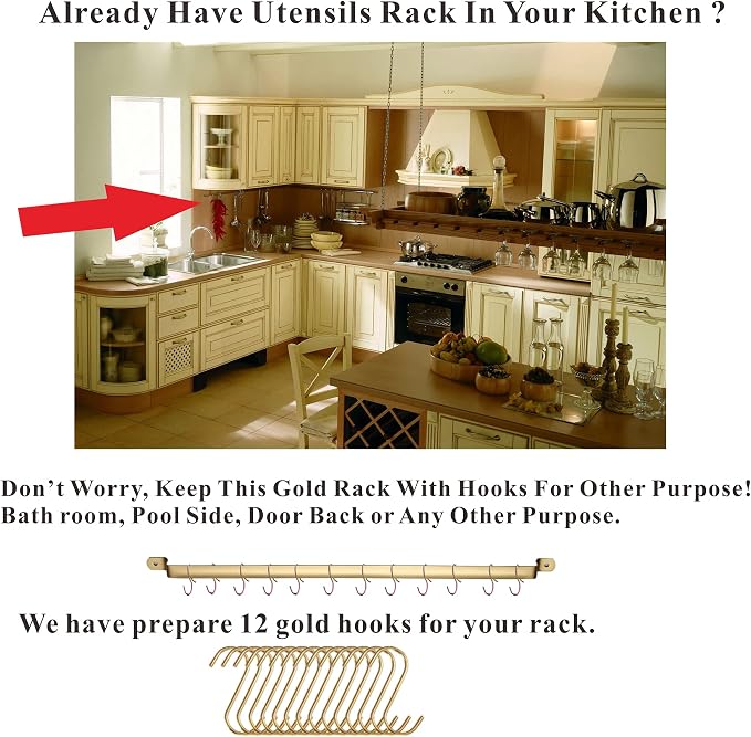 Gold Cooking Utensils Set, Kyraton Stainless Steel 37 Pieces Kitchen Utensils Set with Titanium Gold Plating, Kitchen Gadgets Tool Set with Utensils Racks Heat Resistant Dishwasher Safe - Image 6