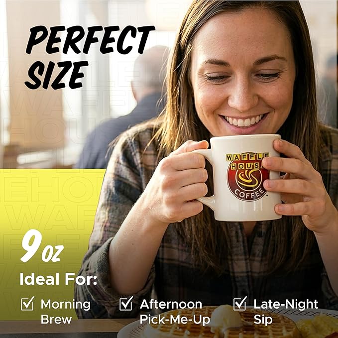 Waffle House Classic Coffee Mug in Gift Box – 9 oz Ceramic Diner-Style Cup – Iconic Logo, Ideal Gift for Coffee Lovers - Image 3