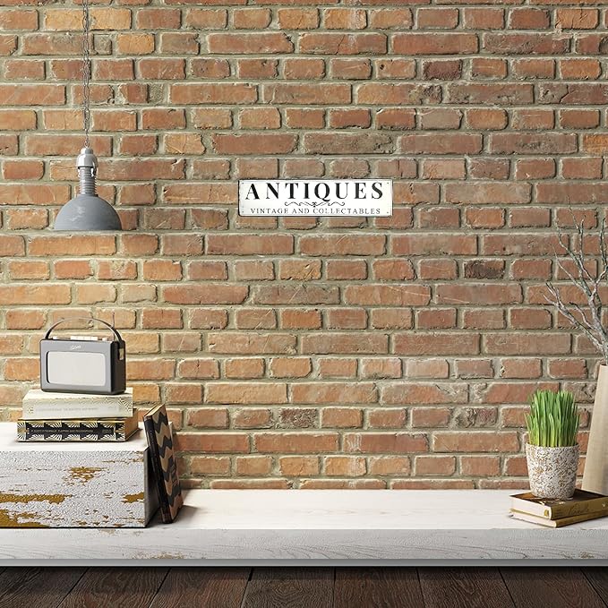 Antiques Store Sign Vintage Decor Rustic Wall Decor Retro Metal Sign 4×16 Inches For Home Cafe - Image 5