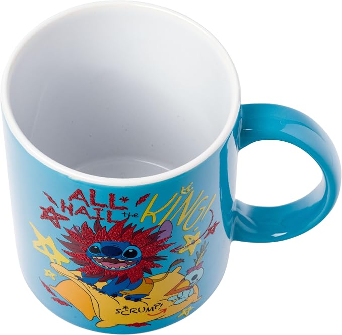 Silver Buffalo Disney Lilo and Stitch Lion King Costume, Ceramic Mug, 20oz | All Hail the King, Scrump, Glitter Finish, 0.59 Liters - Image 3