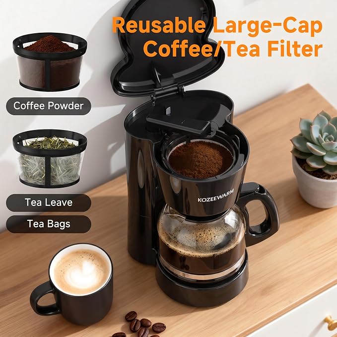 Coffee Maker, 12 Cup Drip Coffee Machine with Glass Carafe and Dry-boil&Overheat Protection for Travel Camping RV Office - Image 6