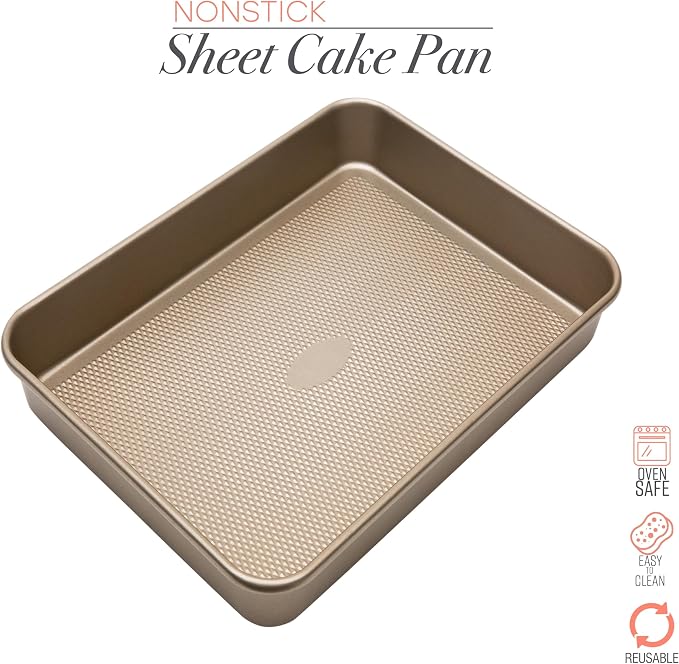 Carbon Steel Non-Stick Baking Sheet Pan with Diamond Textured Base, Heavy Duty Oven Safe Cookie Tray, Easy Clean Rust Resistant Bakeware for Cookies, Pastries & Roasting Vegetables - Image 2