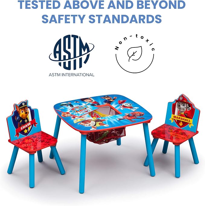 Delta Children Kids Table and Chair Set With Storage (2 Chairs Included) - Ideal for Arts & Crafts, Snack Time, Homeschooling, Homework & More, Nick Jr. PAW Patrol - Image 4