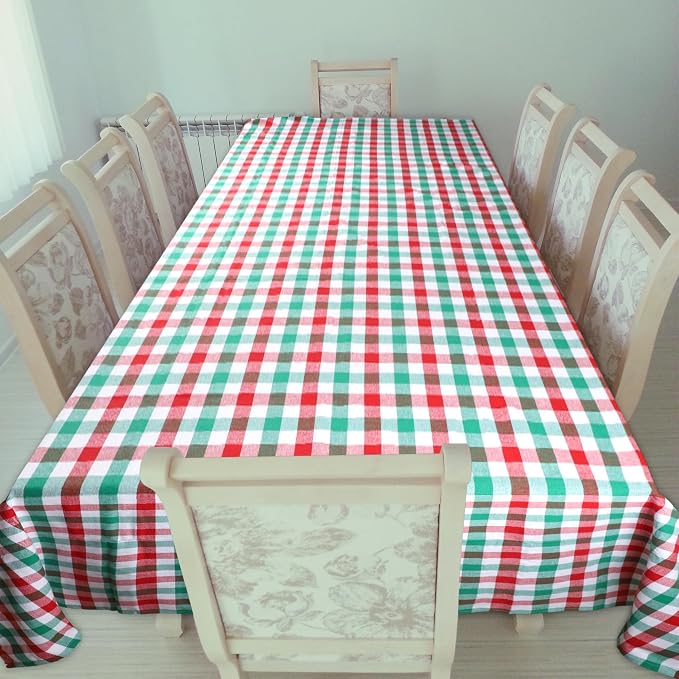 Urban Villa Tablecloth Cotton Tabletop 60x102 (8-10 Seats) Red/Grn/Wht - Image 9