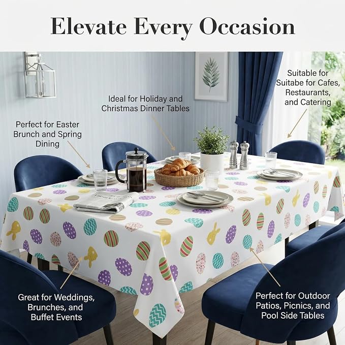 Urban Villa Tablecloth Cotton Rectangle Tabletop 60x84(6-8 Seats) Eggprint - Image 4
