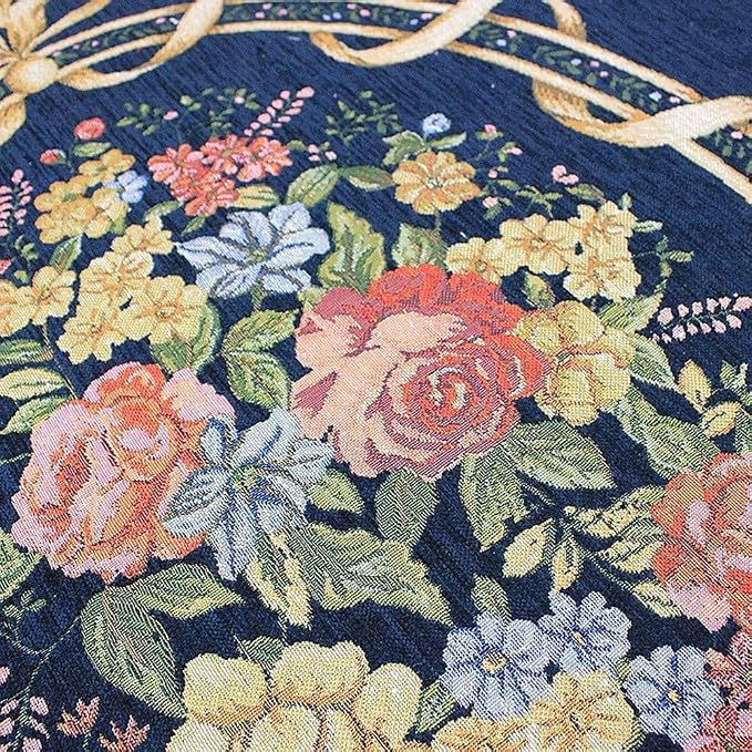 Elegant Traditional Floral Accent Rugs Rustic Non-Shedding Washable Area Rugs for Living Room Bedroom Dinning Room, 6′6″ × 9′6″, Navy Blue - Image 4
