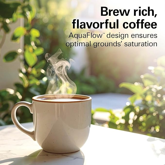 Hamilton Beach 2-Way Drip Coffee Maker & Single Serve Coffee Machine | Hot & Iced Coffee Maker| 12 Cup Glass Carafe| AquaFlow Showerhead | Auto Pause & Pour | Black |47500J - Image 2