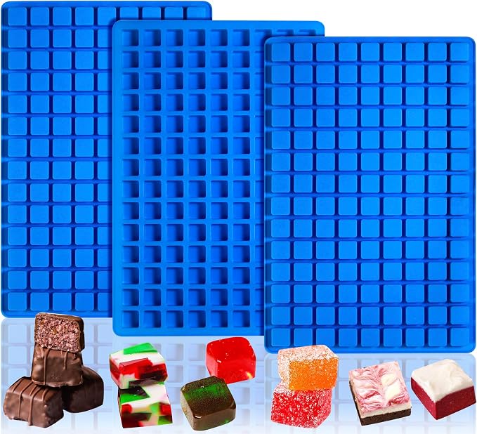 Sidosir Square Caramel Candy Mold Silicone, 126-Cavity Gummy Silicone Molds for Fat Bombs, Chocolate Truffles Mold for Hard Candy, Ice Cube by Sidosir