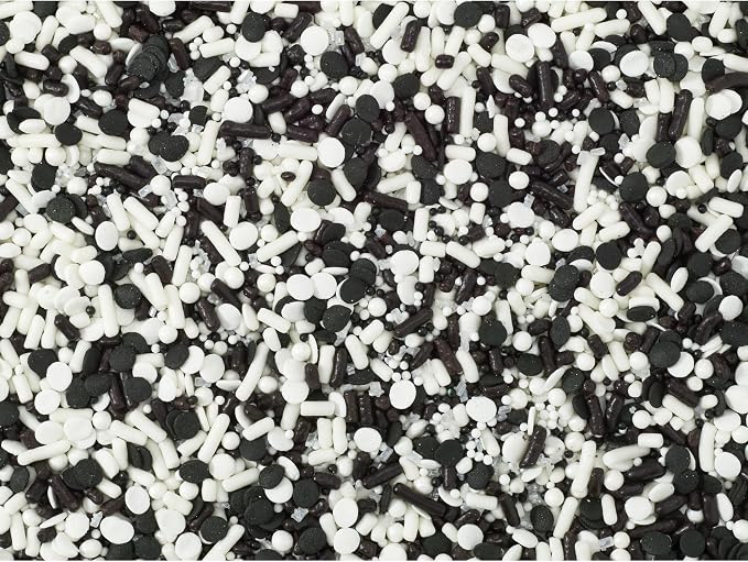 DecoPac Graduation Fusion Mix Candy Sprinkles, 26oz, Fancy Sprinkles in Handheld Container, Edible Black And White Sprinkles For Celebration Cakes, Cupcakes, Cookies and Donuts - Image 2
