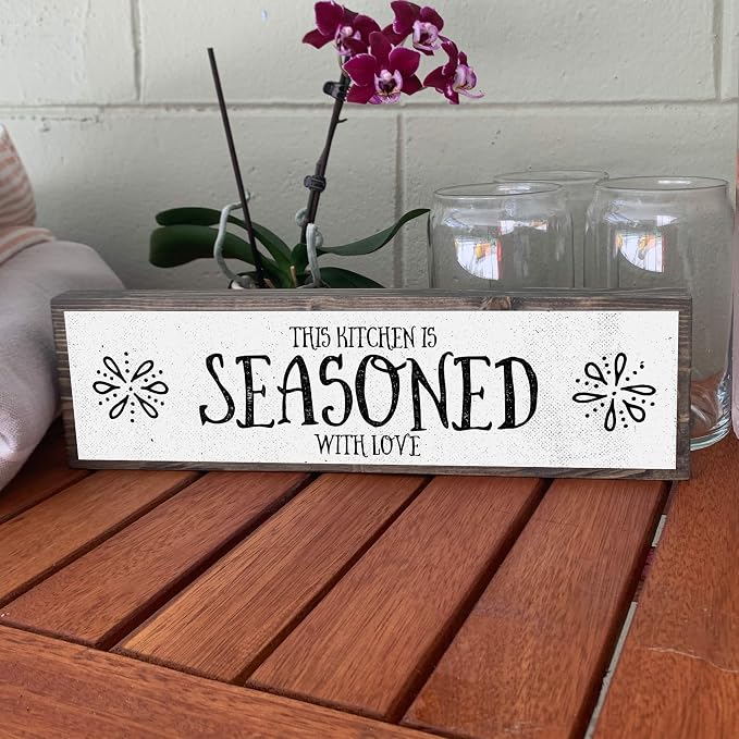 Kitchen Wood Signs (Medium - Wood And Metal, This Kitchen is Seasoned With Love) - Image 9