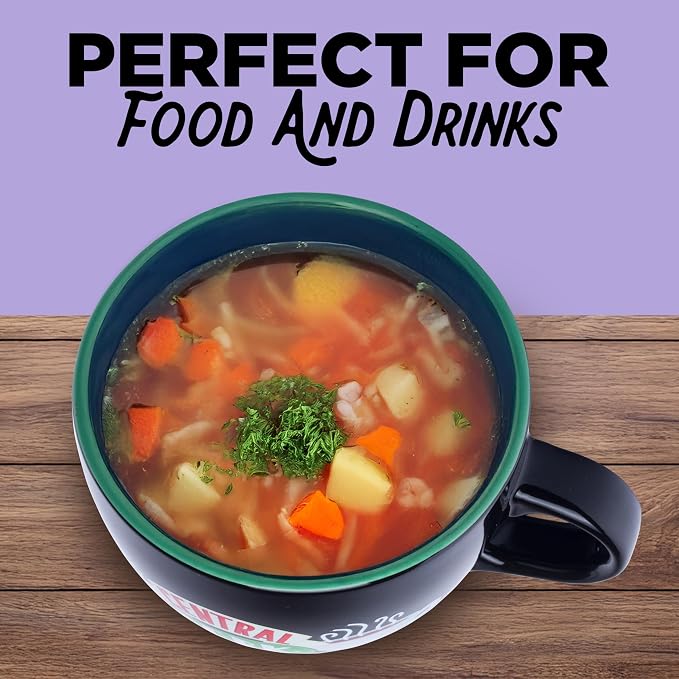 Silver Buffalo FRIENDS Central Perk Black Ceramic Mug Oversized for Coffee, Soup, 24 Ounces | Oversized for Coffee, Cup, Black, 0.71 Liters - Image 5