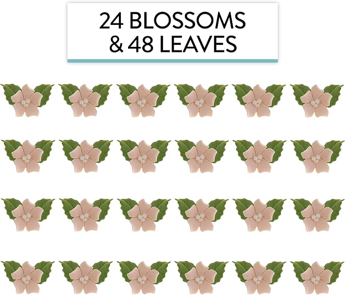Global Sugar Art 24-Count Mini Peach Edible Flowers Cake Decorations | Mini orange edible flowers, mini edible flowers cake decorations, orange edible flowers, edible blossoms, peach leaves - Image 3