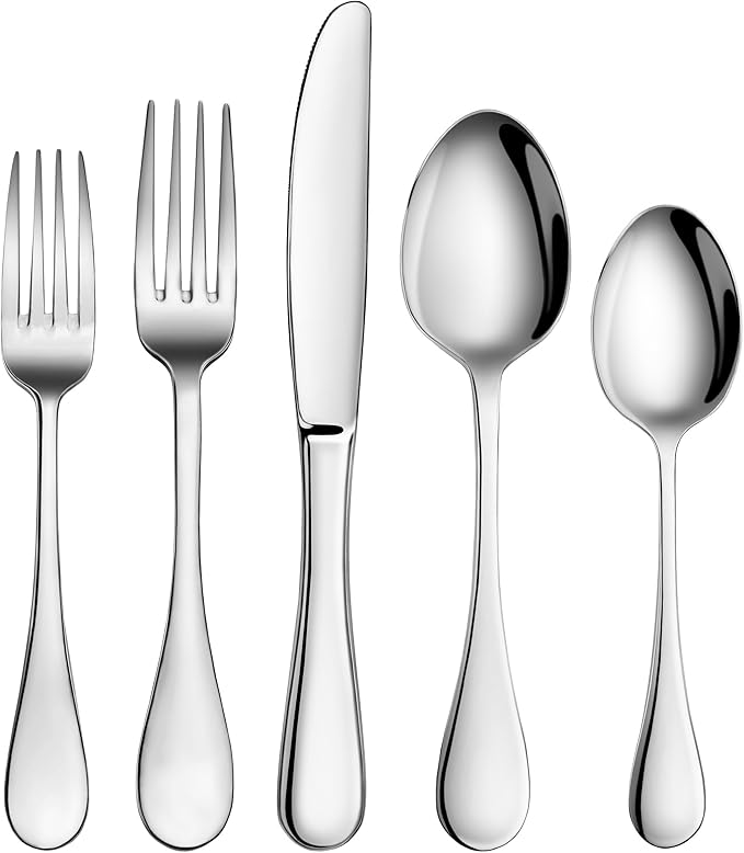 Artaste 56389 Rain 18/10 Stainless Steel Flatware 20-Piece Set, Service for 4
