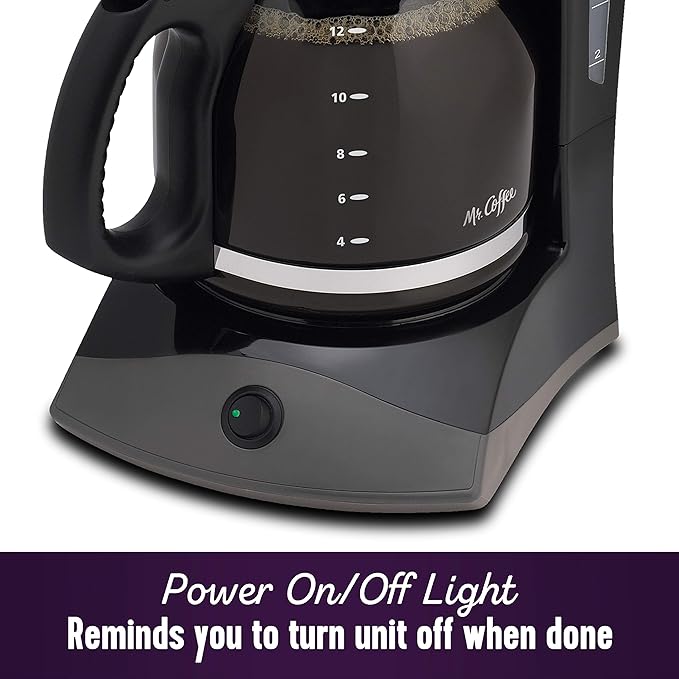 Mr. Coffee Black Coffee Maker, 12 Cups, with Auto Pause and Glass Carafe, Perfect for Home and Office Use - Image 5
