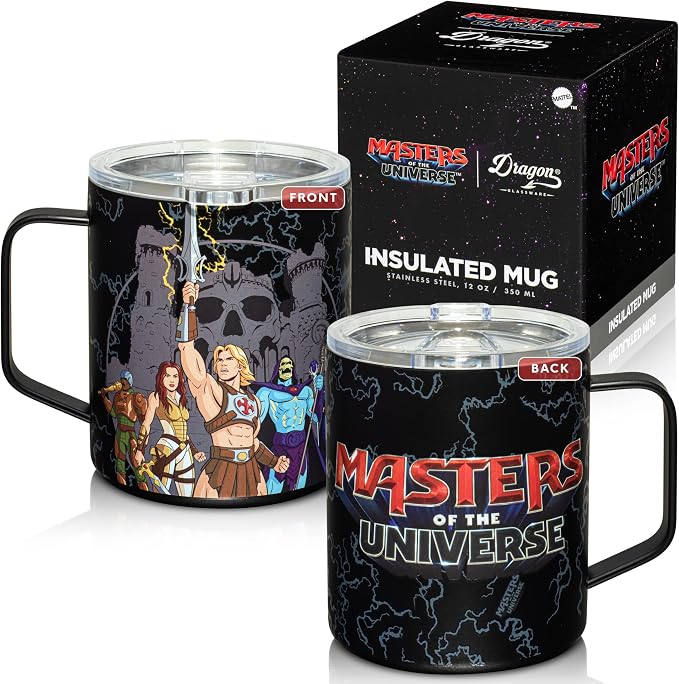 Dragon Glassware x Masters of the Universe Stainless Steel Camp Mug, 12 oz | Insulated Stainless Steel Mug for Coffee, Tea, Matcha, Hot Beverages; Official Masters of the Universe 2026 Movie Mug by DragonGlassware