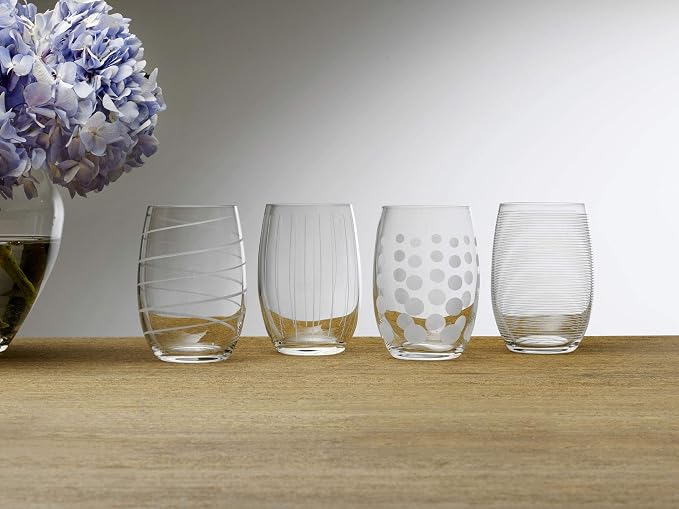 Mikasa Cheers Stemless Wine Glasses, Set of 4, 17-Ounce Clear Glasses, Durable and Elegant, Perfect for Red or White Wine, Dishwasher Safe - Image 3