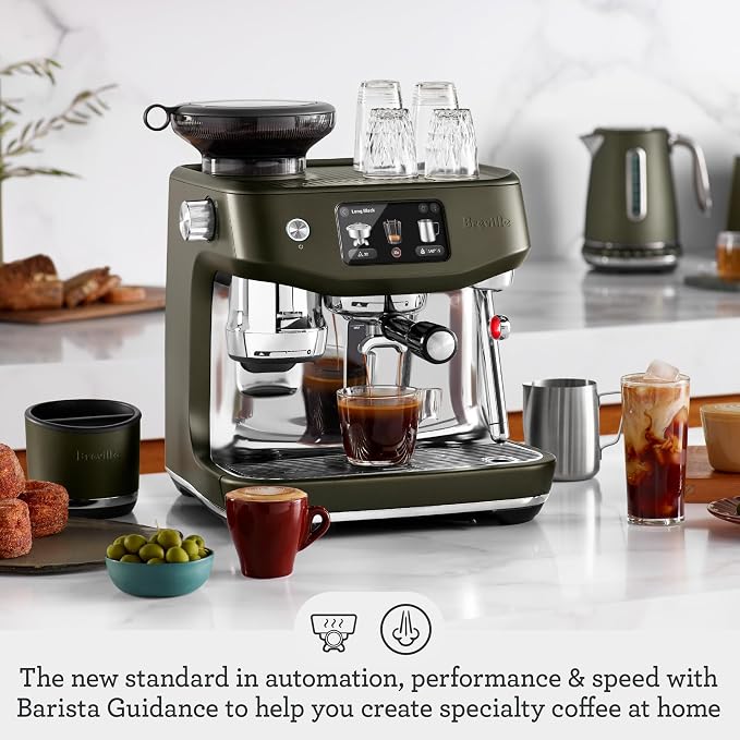 Breville BES985OLT Oracle Jet Espresso Machine, Olive Tapenade | Automatically brew barista-quality lattes, cappuccinos and cold brew at home with this coffee maker with built-in grinder - Image 2