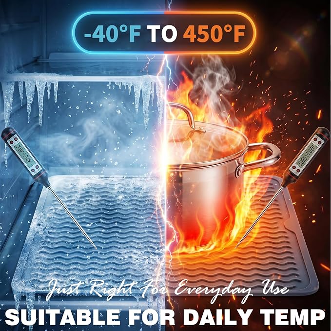 2 Pack Caketime Silicone Dish Drying Mat for Kitchen Counter Heat Resistant Under Sink Waterproof Coffee Bar Accessories Dining Rack Stone Utensil Holder Countertop Decor Must Haves 2026 - Image 6