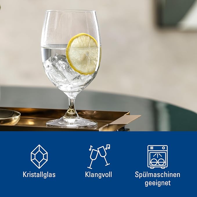 Villeroy & Boch La Divina Collection Water Goblet, Set of 4, Crystal Glass, 11 oz Capacity, Clear | Crystal glass water goblets, made in Europe, dishwasher safe, dress up water service for stylish occasions - Image 3