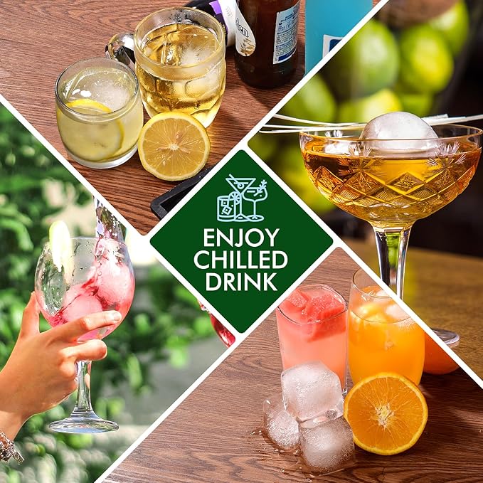 Ice Cube Tray, SLGOL Ice Trays for Freezer with Lid, Easy Release large Ice Cube Molds, Silicone ice cubes mold for Whiskey, Stackable Square Ice Tray for Cocktails Whiskey 【6 square 3 Pack】