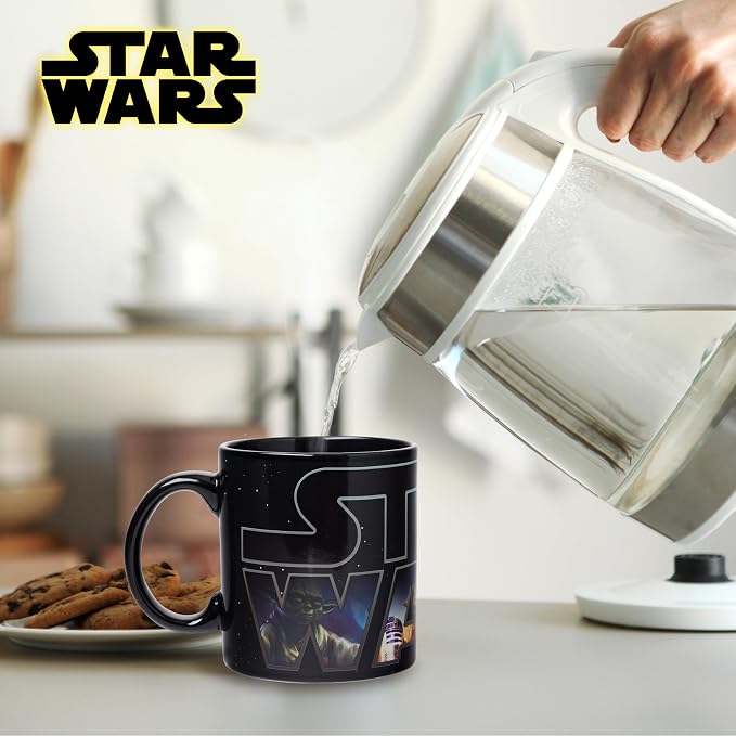 Silver Buffalo Star Wars Logo, Heat Reveal Ceramic Mug, 20oz | Coffee Cup, Boba Fett, Yoda, Luke, C-3PO, R2-D2 and Darth Vader, Stormtrooper, 0.59 Liters - Image 5